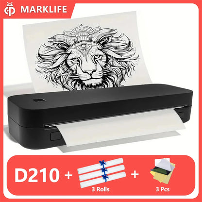 Marklife Portable A4 Thermal Printer Bluetooth-compatible Photo PDF Printing Machine Folded Rolls Paper for Office Home Travel