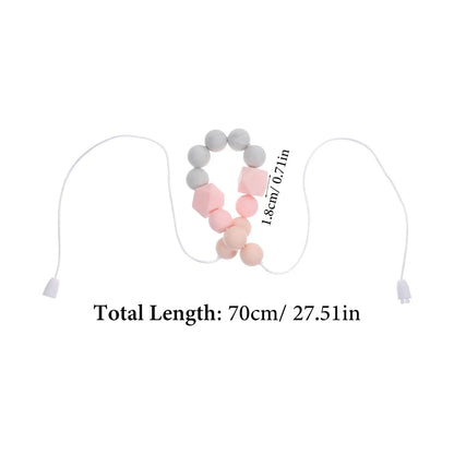 Blue Black Contrast Necklace Teething For Baby Silicone Nursing Breastfeeding Child Teeth Sensory Toys Chewable Jewelry Kids