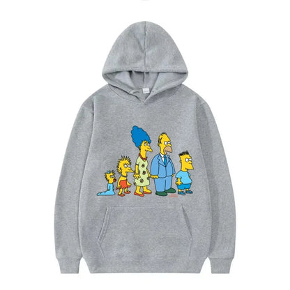 Disney The Simpsons Funny Pattern Casual Hooded Tops Men Woman Loose Comfortable Winter Black Sports Pullovers Fashion Clothing