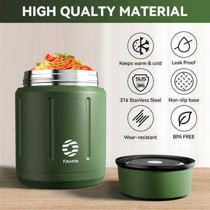 Fjbottle 500ml Food Thermos,  316 Stainless Steel Vacuum Insulated Food Jar With Spoon Kids Lunch Box