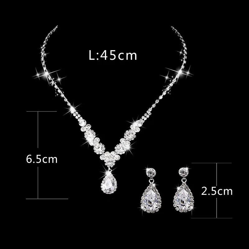 Bridal Jewelry Set, High-End Two-Piece Set, Necklace, Earrings, Wedding Dress, Luxurious and Elegant, Versatile Accessories
