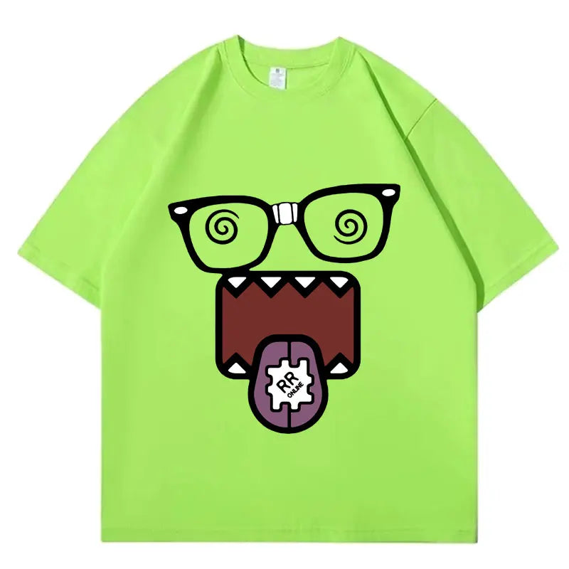 Domo Kun Funny Meme T Shirts Men's Women Clothes Classic Cotton Casual Tee Shirts Short Sleeve Oversized T-shirt Tops Streetwear
