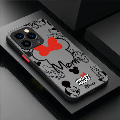 Disney Mickey and Minnie Logo Hard Phone Case For iPhone 17 Air 15 16E 16 14 13 12 11 Pro Max XR 7 8 Plus SE 2020 Bumper Cover