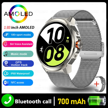 [New 2026] SK50 NFC 1.93 inch Smart Watch Ultra HD AMOLED Display Voice Calling 100+ Sports Modes 24H Health Monitor Smartwatch
