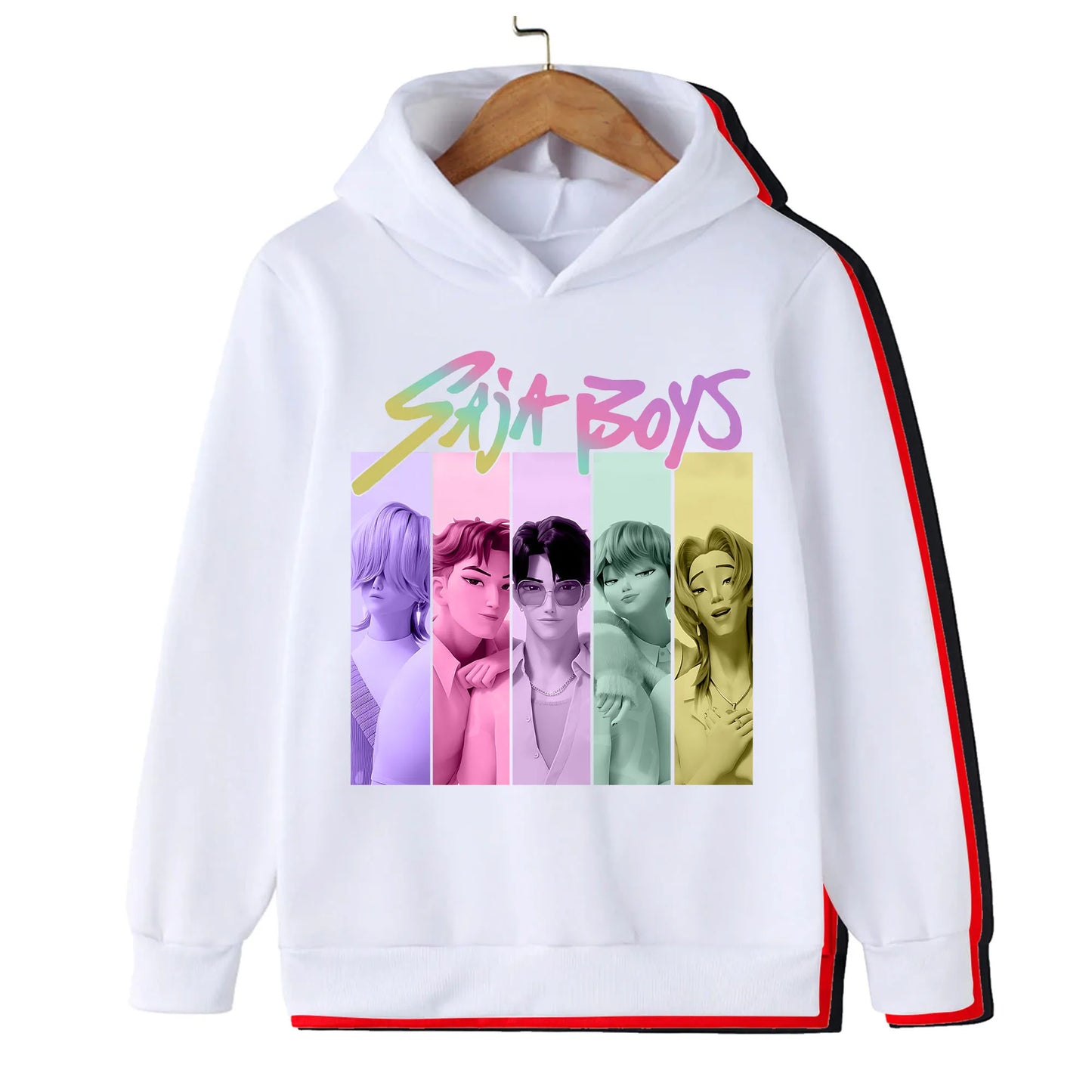 2025 KPop Demon Hunter Cartoon Girls Boy Hooded Sweatshirt Warm Children's Korean Wave Fashion Casual Tops Casual Girls Clothing
