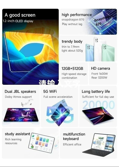 2025 Latest Global First Tablet iPad Air Pro Android 14 планшет Snapdragon 8Gen2 11inch WiFi 5G Android tablet 태블릿 pc