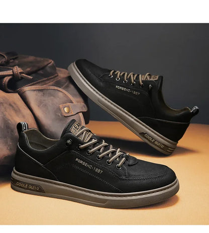 2025 New Trendy Versatile Cloth Shoes Men's Spring New Breathable White Shoes Men's Sports and Leisure Board Shoes Trendy Shoes