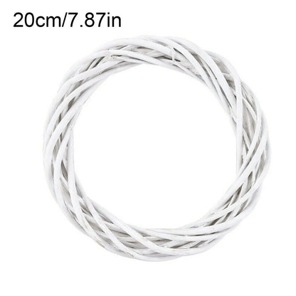 10-30CM Christmas Rattan Ring White Wreath Garland Hanging Vine Ring DIY Craft Xmas Ornaments Xmas Party Decorations
