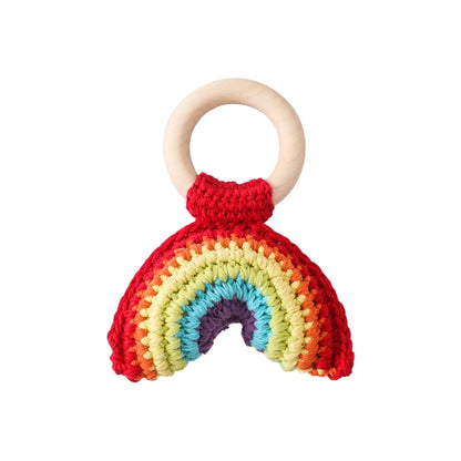 1pc Baby Rattles Crochet Flower Rattle Toy Wood Ring Baby Teether Rodent Infant Gym Mobile Rattles Newborn Educational Toys Gift