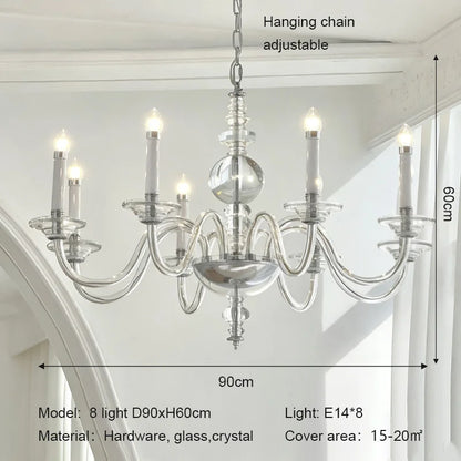 French Medieval Style Glass Crystal Candle Chandeliers Living Room Art Decor E14 Pendant Lights Lighting Bedroom Hanging Lamps