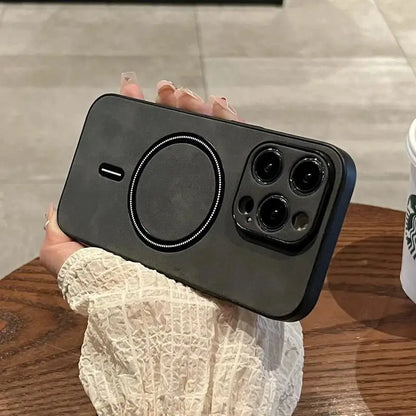 Luxury Wireless Charging Magnetic Cortex Phone Case For iPhone 11 12 13 14 15 16 Pro Max Plus X Xs XR Magsafe Bumper Cover