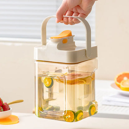 2.3L Refrigerator Cold Water Kettle Juice Water Jug with Spigot Iced Beverage Dispenser Outdoor Camping Liquid Drink Container