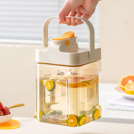 2.3L Refrigerator Cold Water Kettle Juice Water Jug with Spigot Iced Beverage Dispenser Outdoor Camping Liquid Drink Container