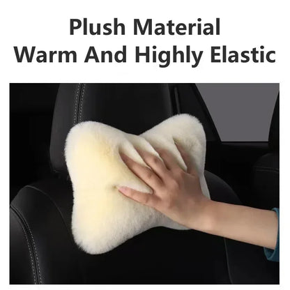 2pc Plush Car Headrest & Neck Pillow - Soft Foam, Adjustable Headrest for, SUVs, Trucks, Buses Portable Travel Headrest Pillow