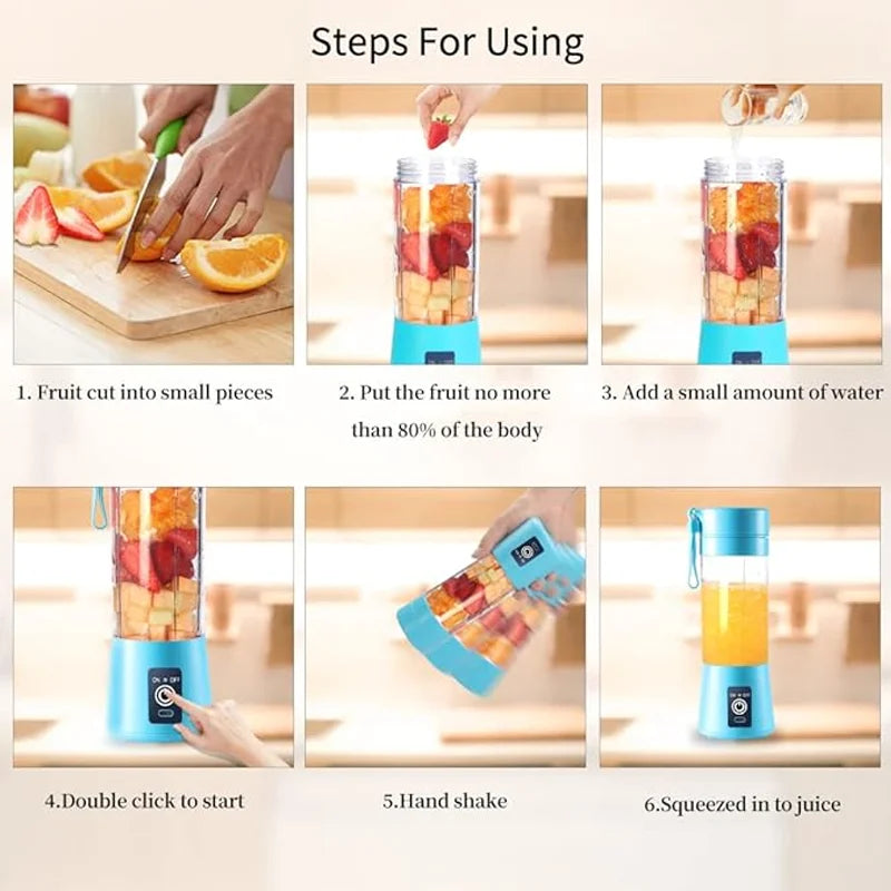Portable Juicer Fruit And Vegetable Mixed Juicer USB Charging Wireless Juicer Home Appliance Suitable for Travel And Fitness