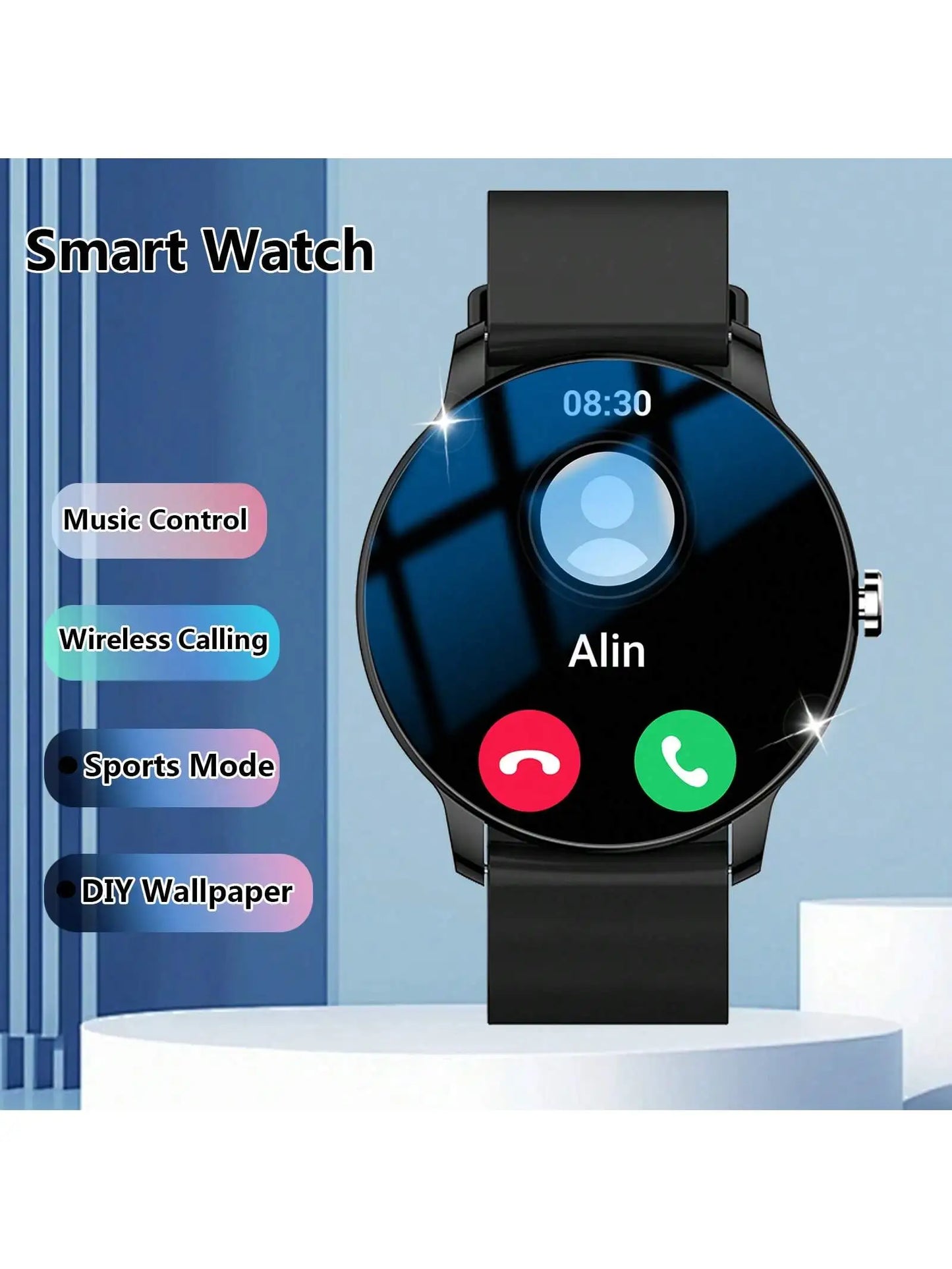 Smart Watch, Wireless Call/Dial, Multi-Sport Mode, Multiple APP Reminders, Suitable for Men and Women, Compatible with IPhone/An
