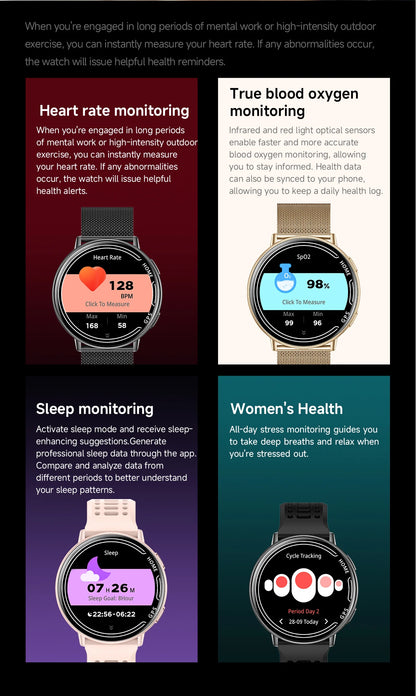 Smart Watch for Men Women Built-in GPS Fitness Watch with BT Calls 100+ Sport Modes IP68 Waterproof Smartwatch for Android iOS