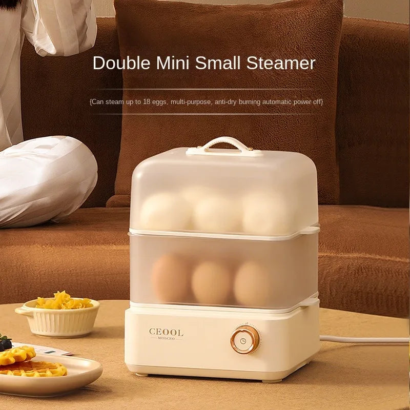 Egg Boiler Double Layers Electric Egg Cooker Steamer Corn Milk Steamed Rapid Breakfast Multifunction Cooking Appliances Kitchen