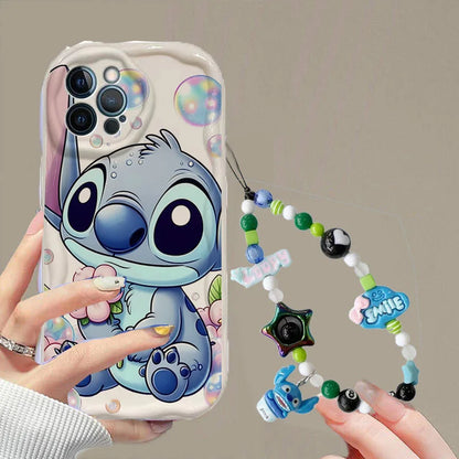 Cute Y2K Stitch with Strap Lanyard Chain Case for Iphone 6 6S 7 8 Plus SE 2022 11 12 13 Pro X XR XS Max 13 Pro Max Fashion Cover