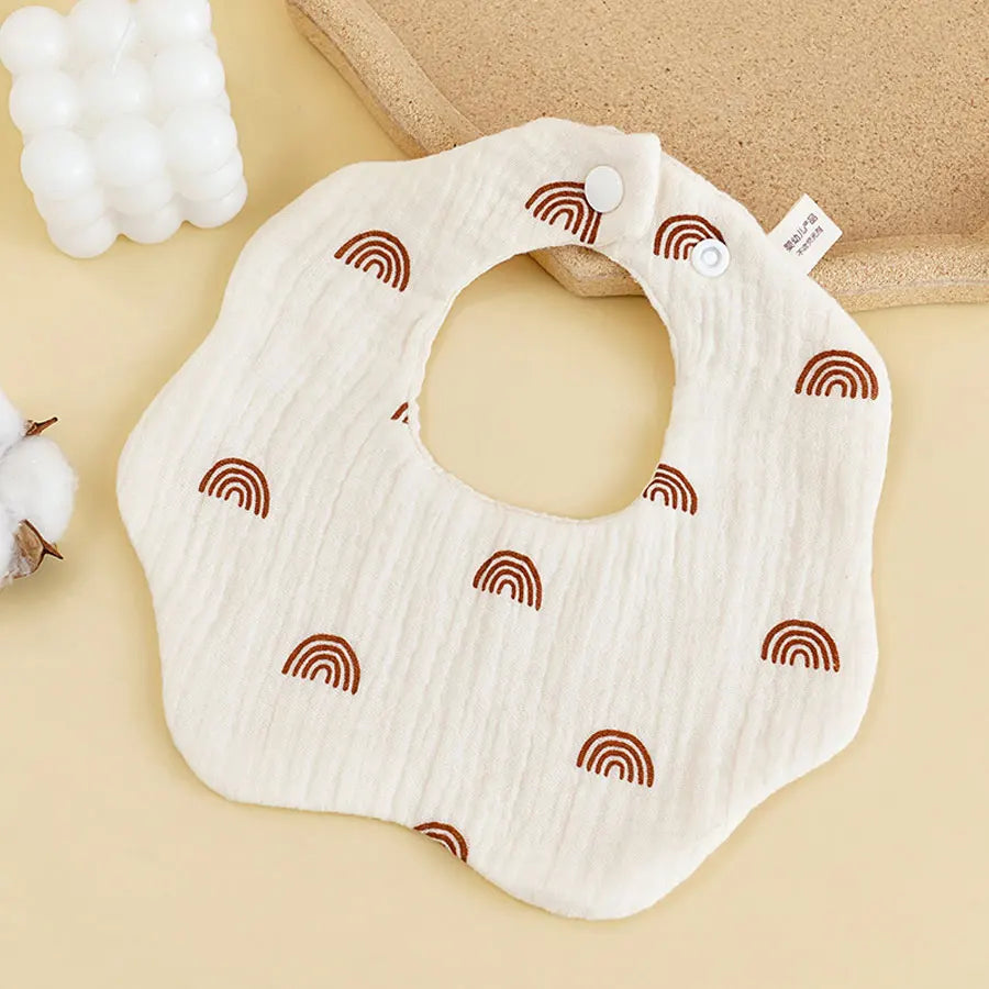 3 Pieces of A-class Pure Cotton Gauze Breathable Baby Pacifier Summer Soft Petal Baby Printed Saliva Drool Towel