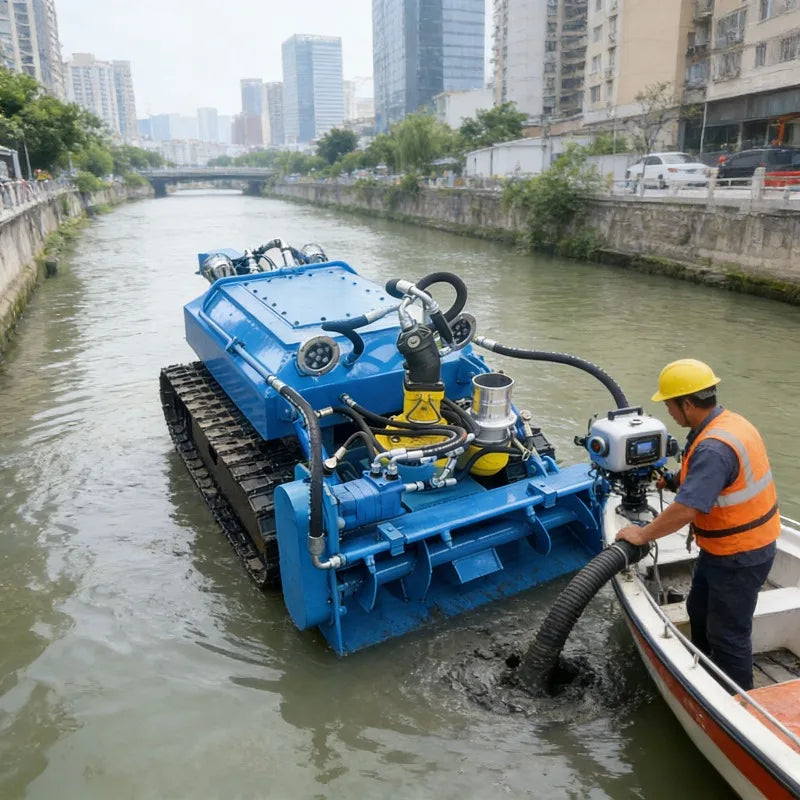 Customized Remote Control Dredging Robot Fully Automated Underwater Pond Septic Tank Cleaning Machine