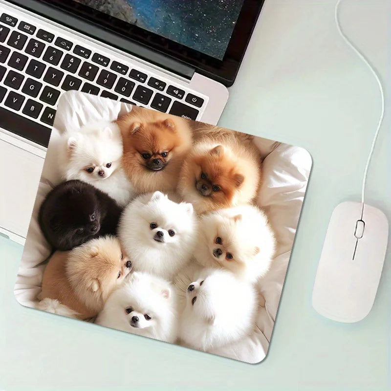 The cute doggy mouse pad is made of durable rubber and is suitable for use in both offices and homes as a computer accessory