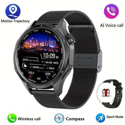 2025New Smart Watch Men Full Circle HD Screen Wireless Call Smartwatch Call Reminder GPS Sports Track Bracelet Music Clock+ Gift