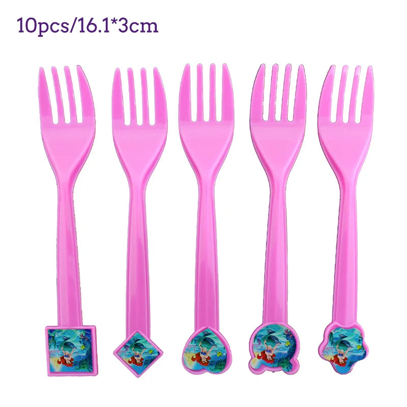 The Little Mermaid Birthday Party Decoration Princess Ariel Paper Napkin Plate Cup Tablecloth Balloons Kids Baby Shower Supplies