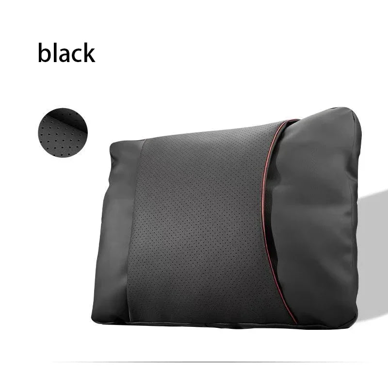 1/2PCS New Car Seats with Nappa Leather Headrests, Breathable Waist Cushions, Neck Pillows, and General Motors Neck Pillows