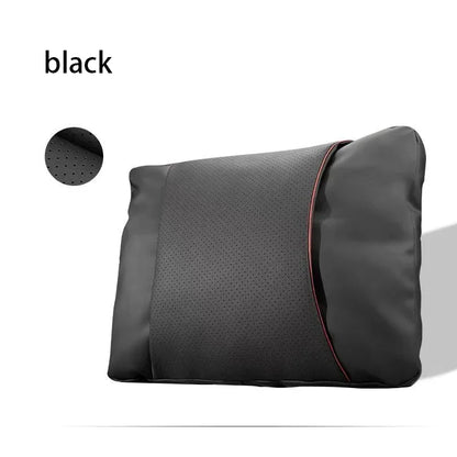 1/2PCS New Car Seats with Nappa Leather Headrests, Breathable Waist Cushions, Neck Pillows, and General Motors Neck Pillows