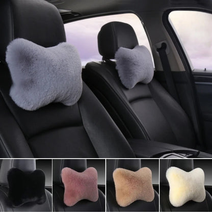 2pc Plush Car Headrest & Neck Pillow - Soft Foam, Adjustable Headrest for, SUVs, Trucks, Buses Portable Travel Headrest Pillow