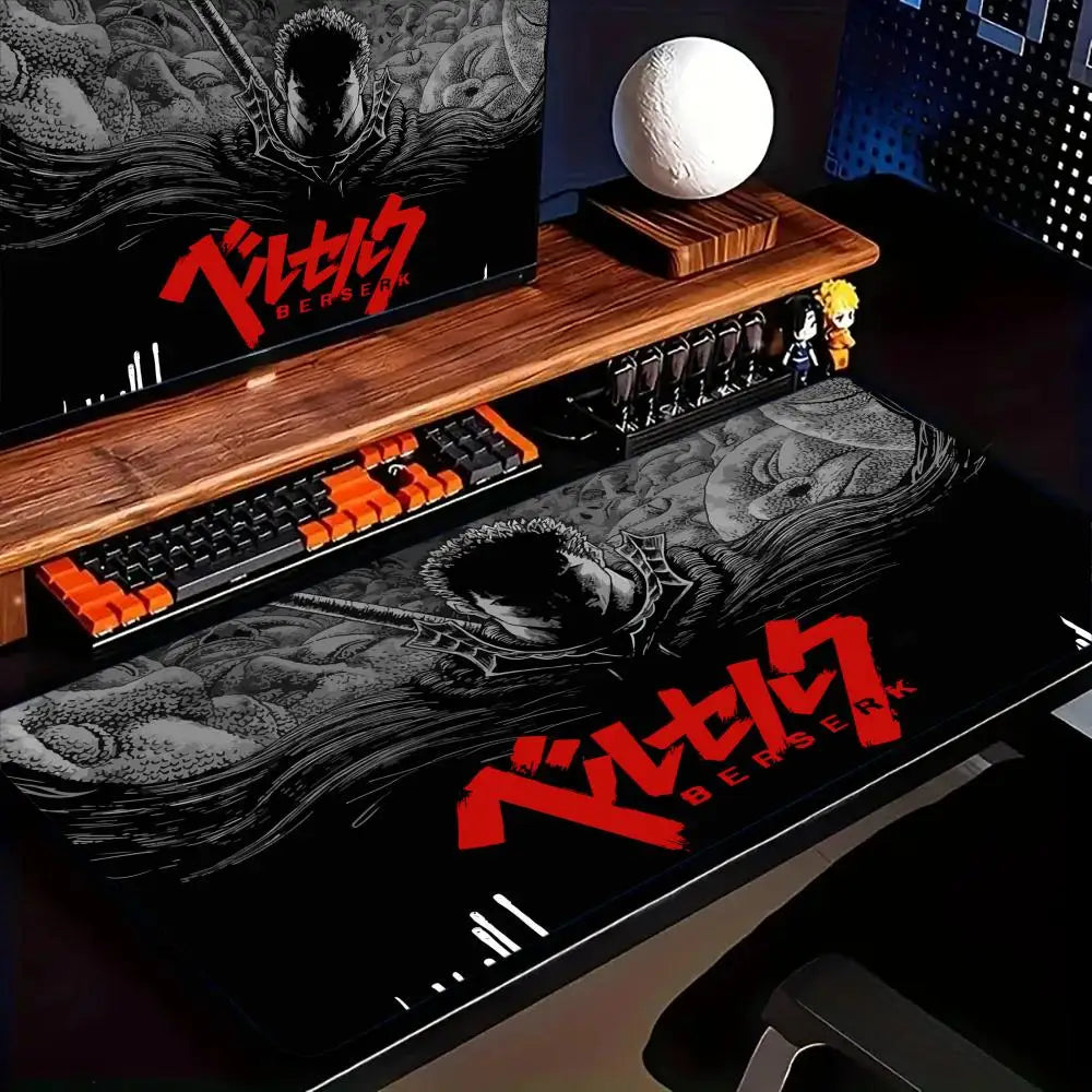 Berserk Guts Anime Mouse Pad Large Computer Office Game Table Mats XXL Rubber Anti-slip Gaming Keyboard Mousepads Long Desk Pads