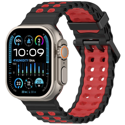 Two-Tone Ocean Silicone Strap for Apple Watch Ultra/2 49mm Sports Comfortable Lightweight Band iWatch 10 9 8 7 6 5 4 SE Bracelet