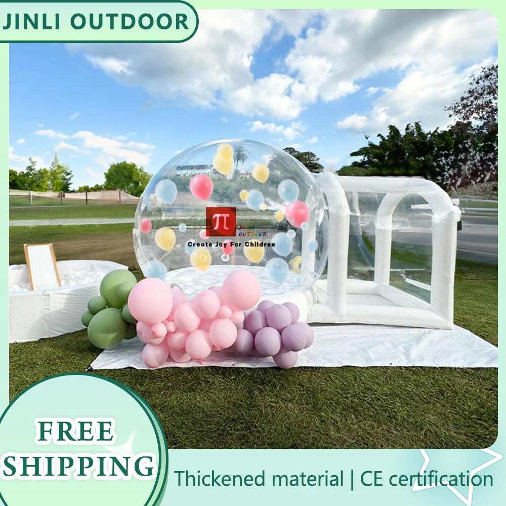 Inflatable Bubble House Kids Play Tent with Blower Transparent PVC Outdoor Dome for Birthday Party Trampoline Play & Gifts