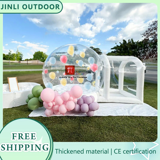 Inflatable Bubble House Kids Play Tent with Blower Transparent PVC Outdoor Dome for Birthday Party Trampoline Play & Gifts