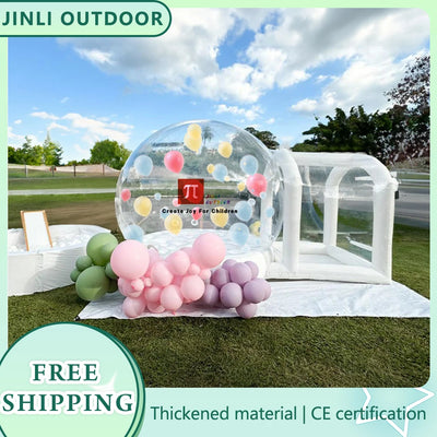 Inflatable Bubble House Kids Play Tent with Blower Transparent PVC Outdoor Dome for Birthday Party Trampoline Play & Gifts