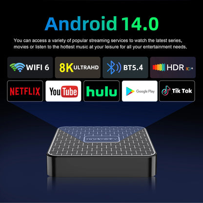 Android14.0 Smart TV Box 4K Streaming RK3518 Dual WiFi 2.4G/5.8G Hulu Google Play TikTok Fast Quad Core Voice Remote Media Playe