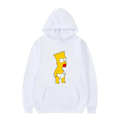 Disney The Simpsons Funny Pattern Casual Hooded Tops Men Woman Loose Comfortable Winter Black Sports Pullovers Fashion Clothing