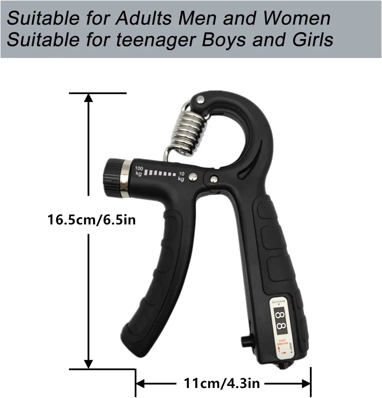 10-100kg Adjustable Counting Grip Strengthener Portable Fitness Grip Strengthener Hand Training Device Grip Strengthener