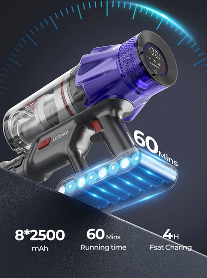 Laresar v7 Cordless Vacuum Cleaner 500W 50KPA Suction Power Handheld smart Home appliance Dust Cup Removable Battery