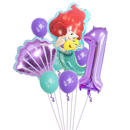 The Little Mermaid Birthday Party Decoration Princess Ariel Paper Napkin Plate Cup Tablecloth Balloons Kids Baby Shower Supplies