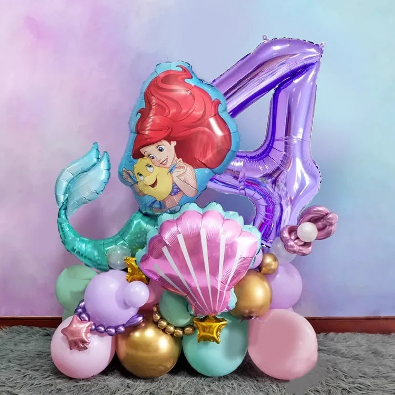 The Little Mermaid Birthday Party Decoration Princess Ariel Paper Napkin Plate Cup Tablecloth Balloons Kids Baby Shower Supplies