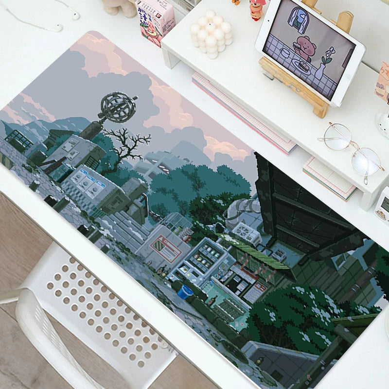 City Street Print Art Gaming MousePad Computer Laptop Gamer Table Mats Anti Slip Soft Mouse Pads for Home Office Accessories