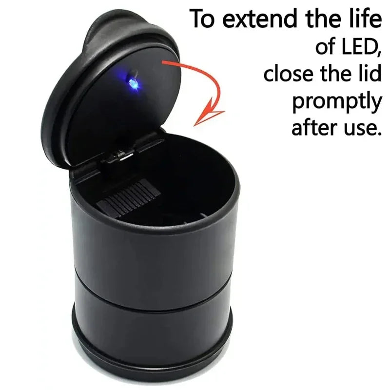 Portable Car LED Ashtray Garbage Storage Cup Cigarette Ashtray Holder Auto Interior Accessories Car LED Ash Tray Container
