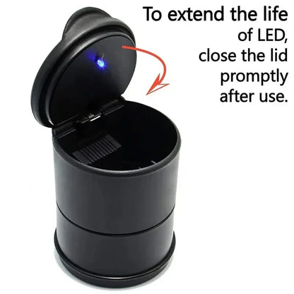 Portable Car LED Ashtray Garbage Storage Cup Cigarette Ashtray Holder Auto Interior Accessories Car LED Ash Tray Container