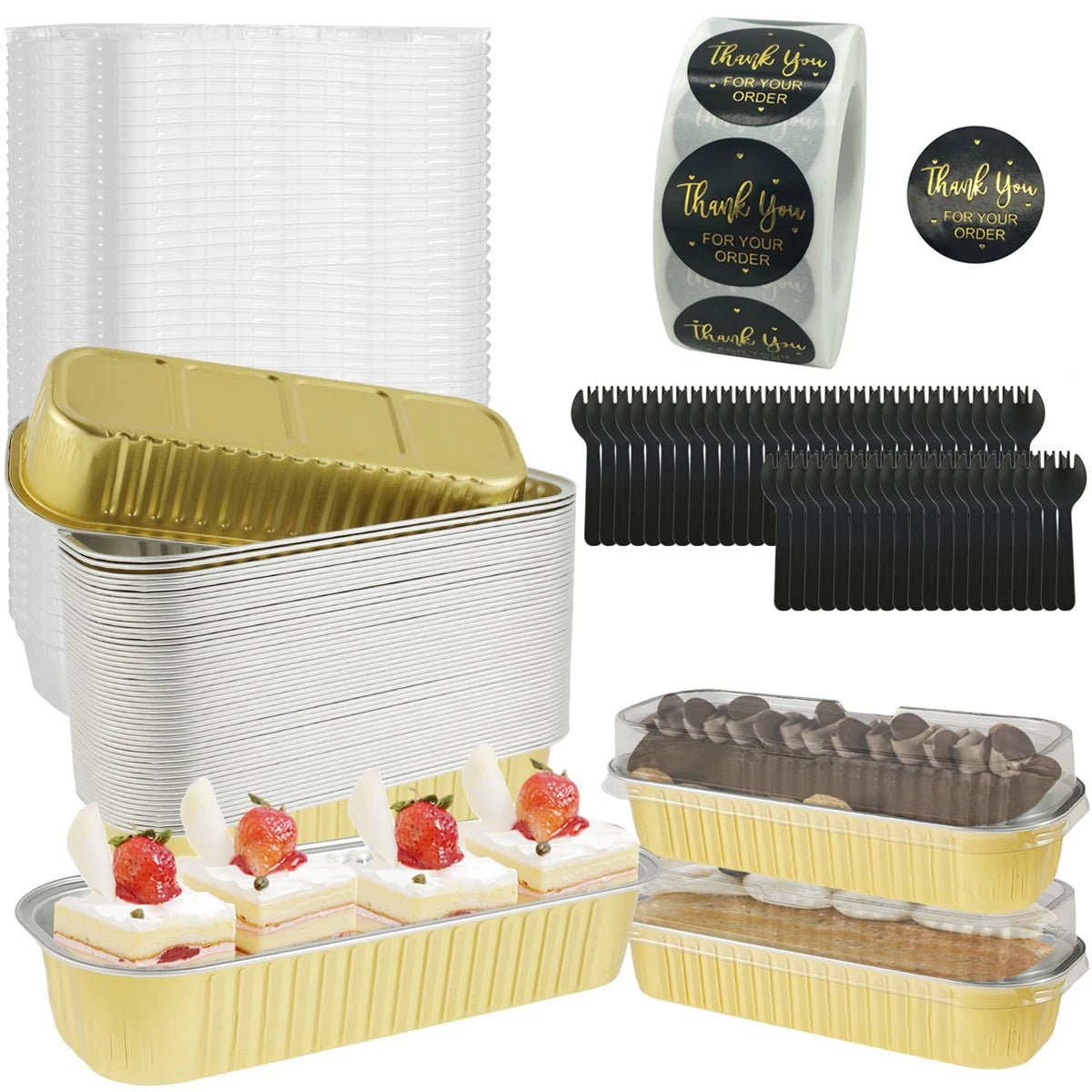 Mini Loaf Pans Rectangle Aluminum Foil Baking Pan Mini Bread Container Heat-Resistant Cake Pans Bread Containers Muffin Tins