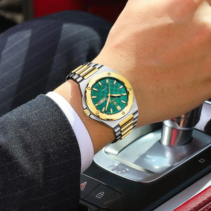 POEDAGAR High Quality Men Clock Date Week Waterproof Fashion Watch For Man Stainless Steel Luxury Men's Quartz Watches Reloj+Box