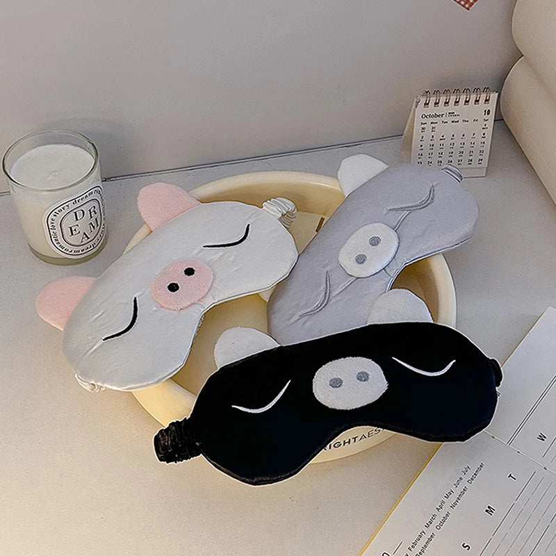 Cartoon Piggy Sleeping Mask Travel Relax Eye Cover For Sleep Shading Eye Eye Patch Beauty Health Eye Pads