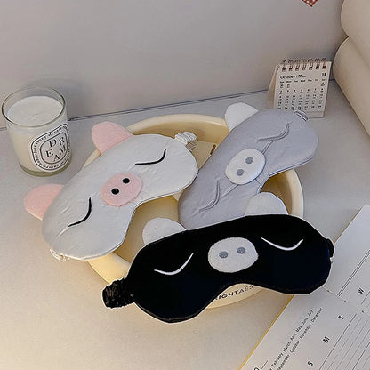 Cartoon Piggy Sleeping Mask Travel Relax Eye Cover For Sleep Shading Eye Eye Patch Beauty Health Eye Pads