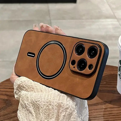 Luxury Wireless Charging Magnetic Cortex Phone Case For iPhone 11 12 13 14 15 16 Pro Max Plus X Xs XR Magsafe Bumper Cover